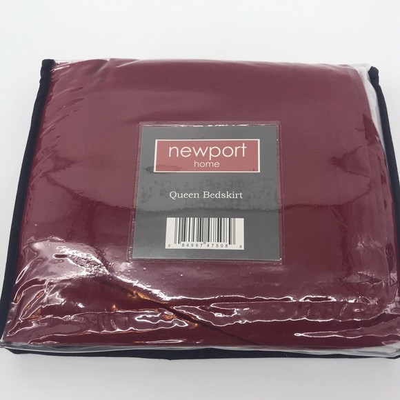 Newport Home Santiago Collection Red Queen Tailored Bedskirt Clean Lines Luxury - Picture 4 of 5